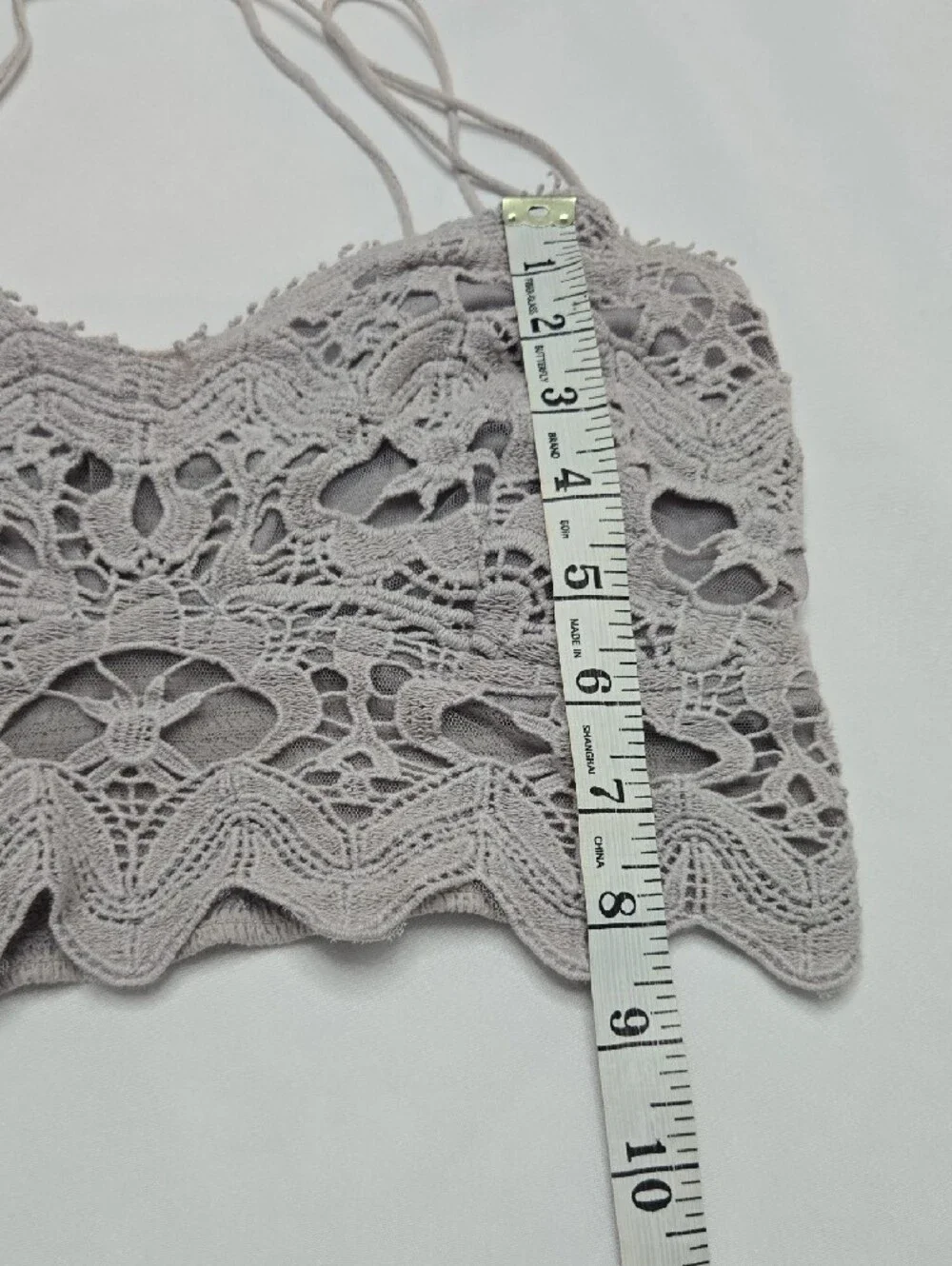 FREE PEOPLE Lace Bralette Crop Top in Light Gray